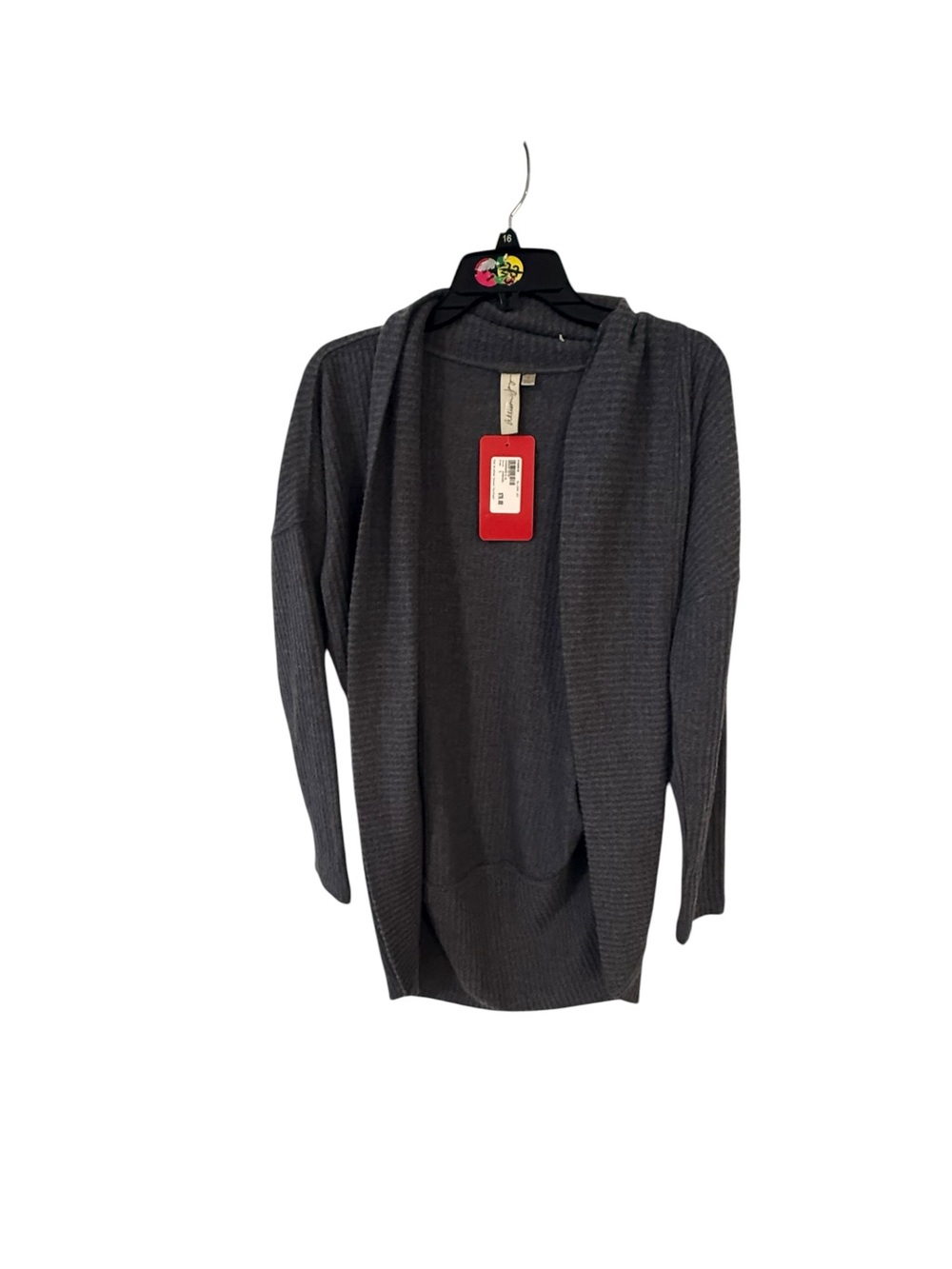 Allison joy  Dark Gray Open-Front  lightweight Sweater cardigan size small NWT